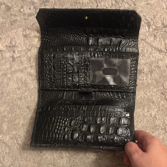 Brahmin Black Embossed Leather Clutch - Picture 3 of 4